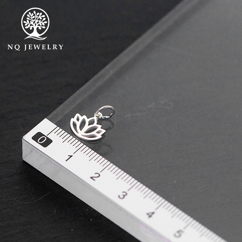 Mặt dây chuyền bạc hình hoa sen treo - NQ Jewelry