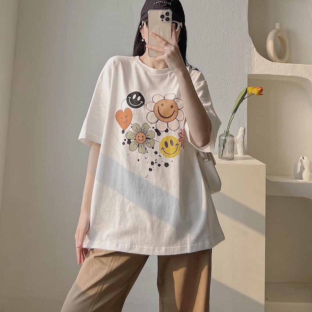 Áo Phông Nữ Form Rộng Họa Tiết Đáng Yêu Hàng Cao Cấp chất vải Cotton Thoáng Mát, Mềm Mịn, Thấm Hút Mồ Hôi - Muun's