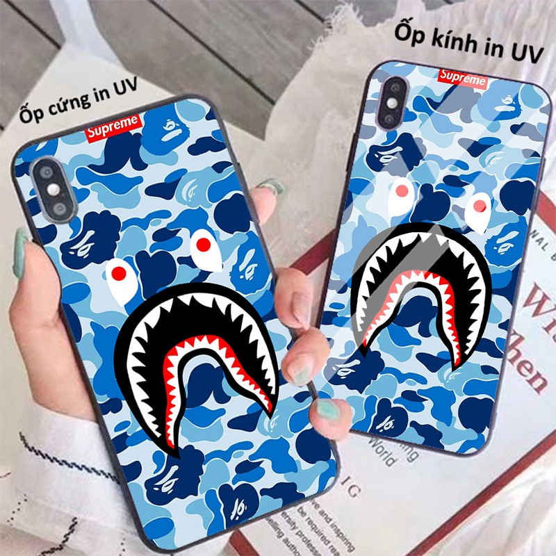 Ốp lưng sành điệu cá mập Blue Bape camo màu xanh - iphone 6s/6/7/8 plus/x/xr/xs max/11/11 pro max/12/12 promax BRAND0003