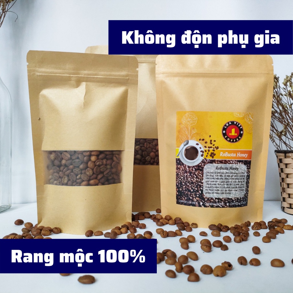 Cà phê rang xay ROBUSTA HONEY pha phin và pha máy vị đậm đà hương thơm ngọt sánh cafe nguyên chất không độn phụ gia