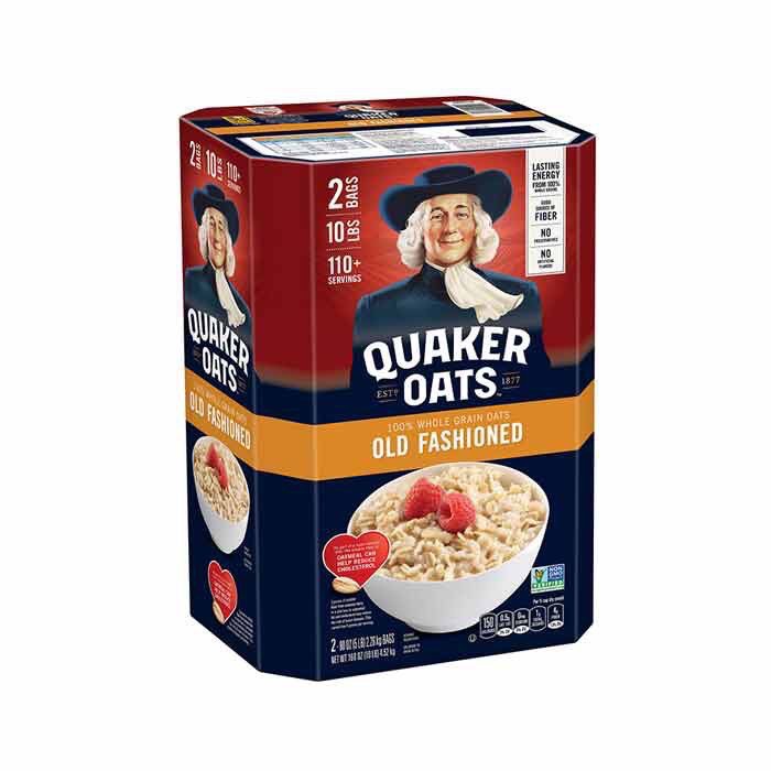 [Nguyên thùng 4.5kg] Yến mạch nguyên hạt cán dẹp Quaker Oats Old Fashioned nguyên thùng 4.5kg | BigBuy360 - bigbuy360.vn