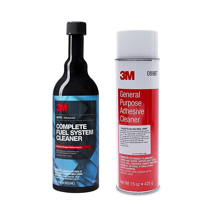 Combo Dung môi phụ gia xăng 3M 08813 473ml + Dung Dịch Tẩy Keo Nhựa Đường 3M General Purpose Adhesive Cleaner 08987 425g