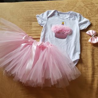 Set body chân váy kèm kẹp cho bé gái