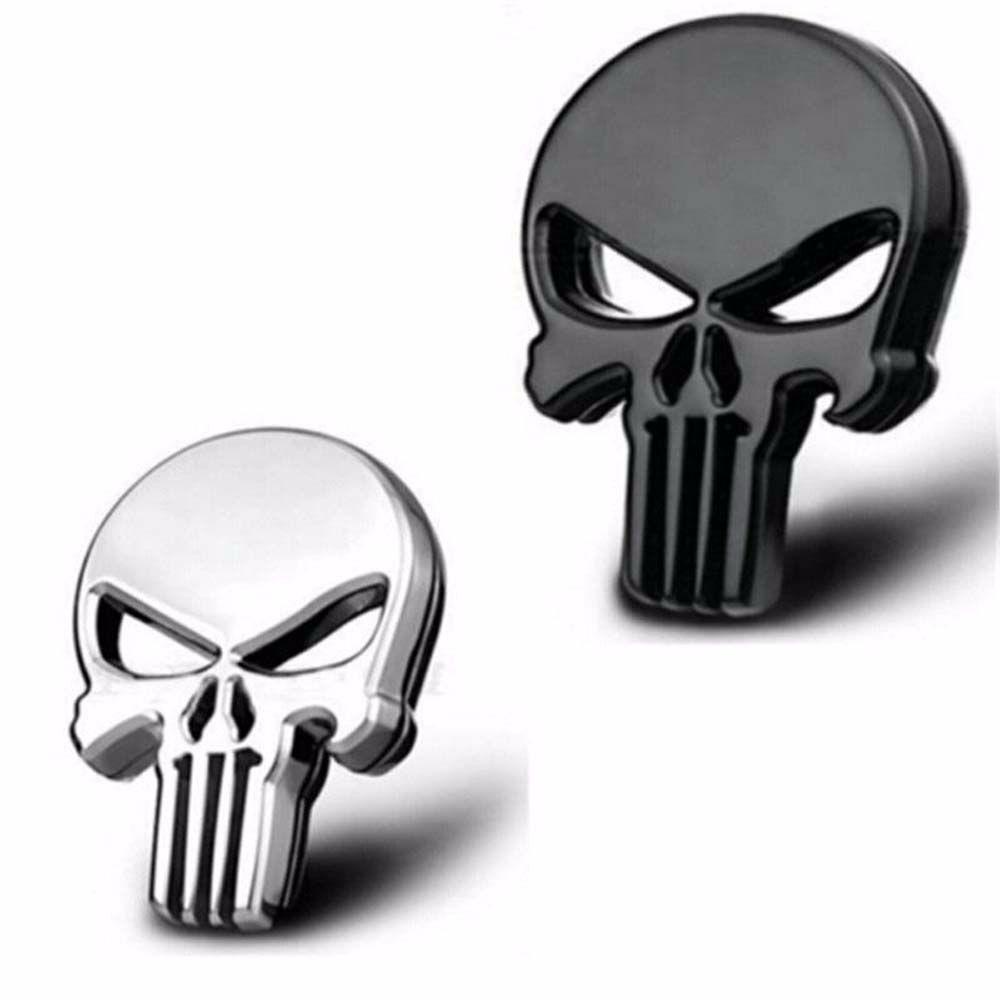 Miếng Dán Trang Trí Xe Hơi / Xe Máy Hình Đầu Lâu Punisher 3D Chống Nắng