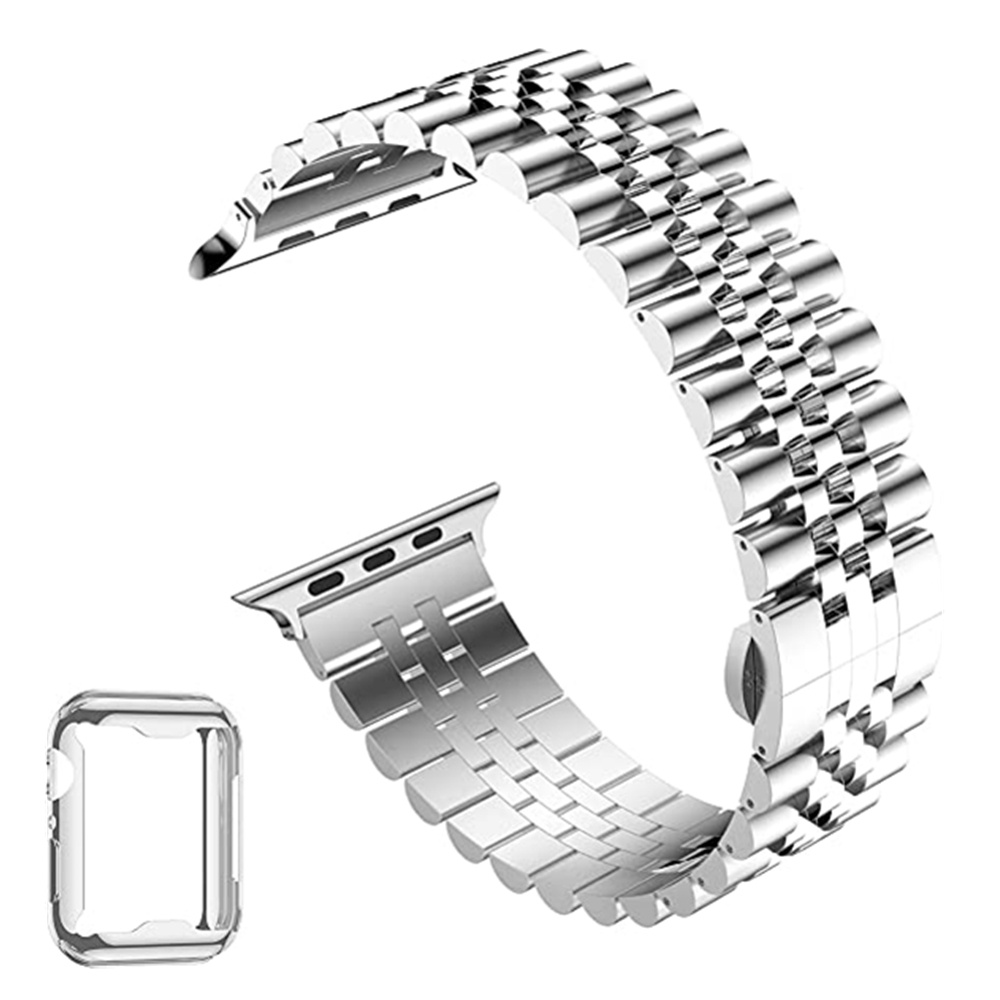 Dây Đeo Inox + TPU Cho Đồng Hồ Thông Minh Apple watch 45mm 44mm 42mm 41mm 40mm 38mm se 7 / 6 / 5 / 4 / 3