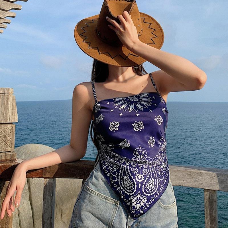 Áo Croptop Sát Nách Hoạ Tiết In Thiết Kế Hở Lưng Quyến Rũ | BigBuy360 - bigbuy360.vn