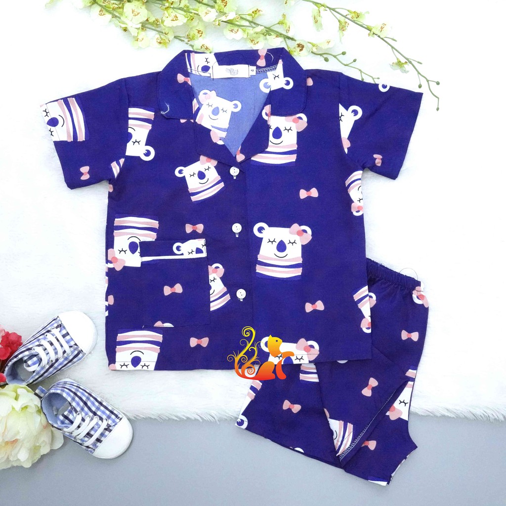 Đồ Mặc Nhà &quot;Gấu áo sọc&quot; Pijama Kate Thái - Cho Bé 8 - 38kg.