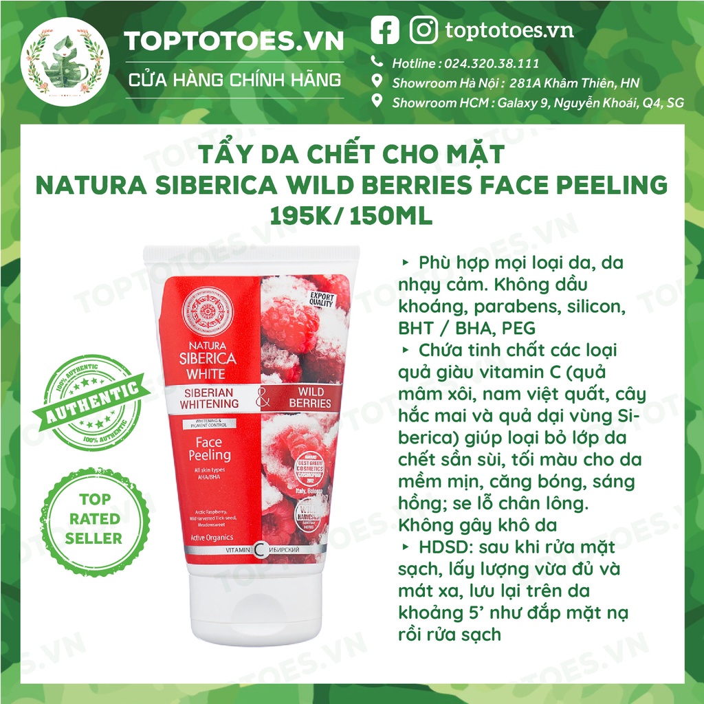 Tẩy da chết cho mặt Natura Siberica Wild Berries Face Peeling cho da mềm mướt, sáng hồng