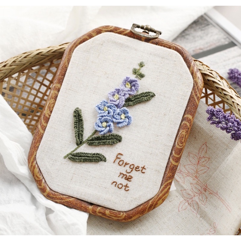Set Kit DIY tập thêu tay Embroidery flowers hoa Vintage đầy đủ kim chỉ vải thêu thủ công tự làm quà tặng ý nghĩa lenmade