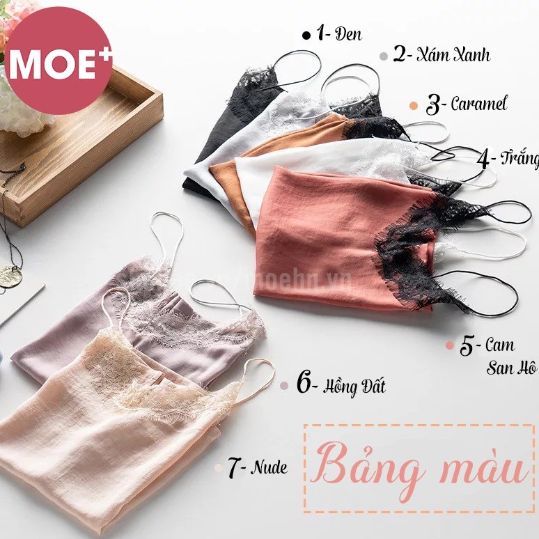 Áo Lace V-Neck Dây Tròn Lụa Thô