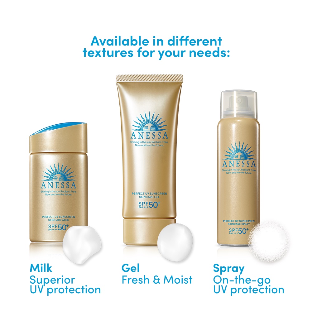 Bộ kem chống nắng Anessa dưỡng da và bảo vệ hoàn hảo cho da mặt, toàn thân và tóc