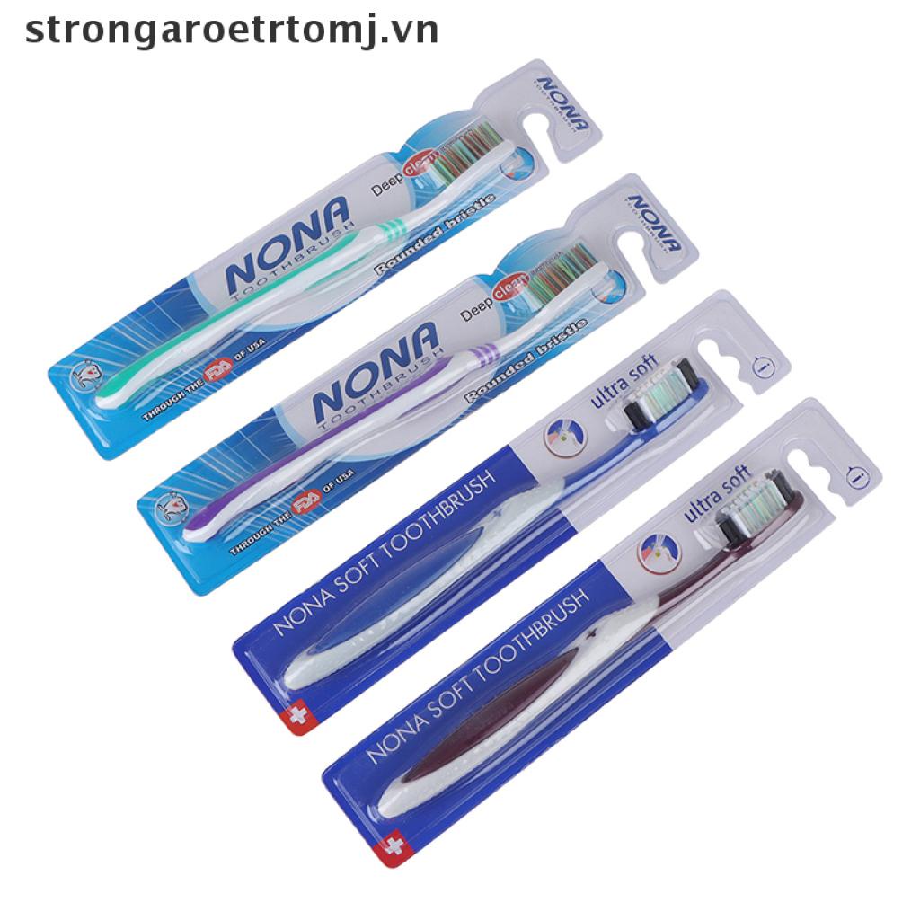 Set 10 Bàn Chải Đánh Răng Lông Siêu Cứng Làm Trắng Răng Chữ Thập