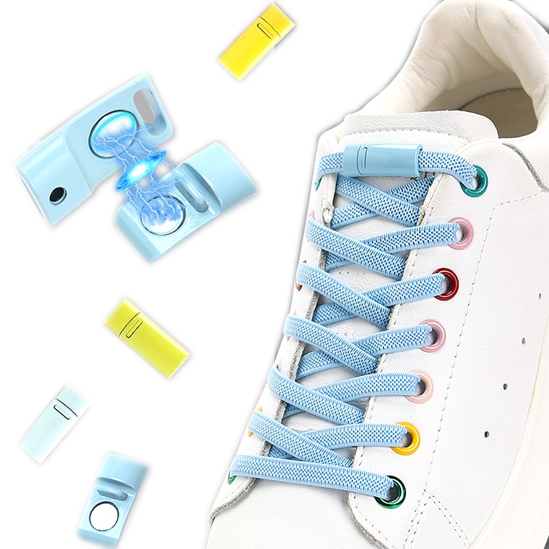 Dây Giày Có Khóa Từ Tính Co Giãn Tốt 1 Giây Không Cần Buộc Dây Cho Tất Cả Các Loại Giày