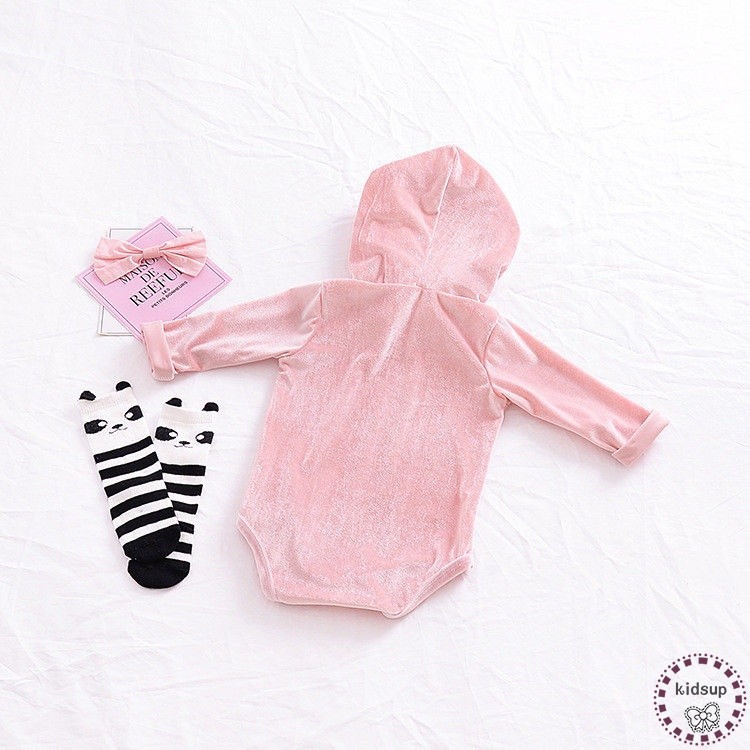 ✸ღ✸Cute Velvet Baby Infant Girl Romper Hooded Jumpsuit Bodysuit Outfits Clothes Xmas | BigBuy360 - bigbuy360.vn