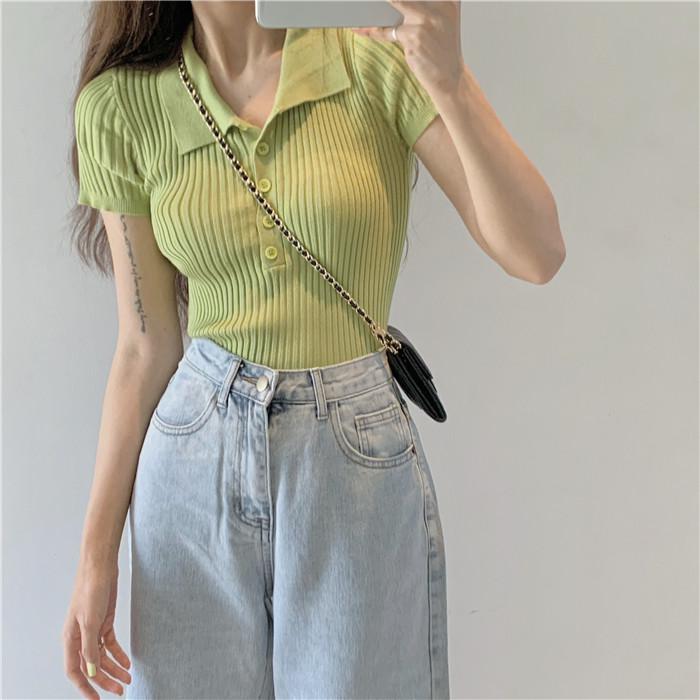Áo lửng ngắn tay phong cách Hàn Quốc quyến rũ dành cho nữ