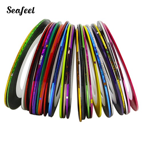 Set 30 Cuộn Dây Ruy Băng Nhiều Màu Trang Trí Móng Tay