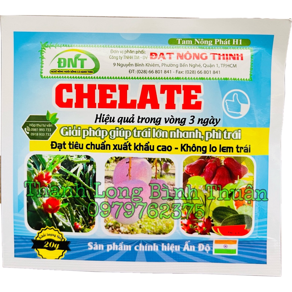 Phân Bón Chuyên Thanh Long - Chelate - Trái Lớn Nhanh Phì Trái Trong Vòng 3 ngày - Không Lem Trái - Gói 20g