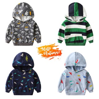 Áo Hoodie bé trai WAPYPY áo nỉ có mũ cho bé họa tiết khủng long chất cotton hàng xuất Âu Mỹ
