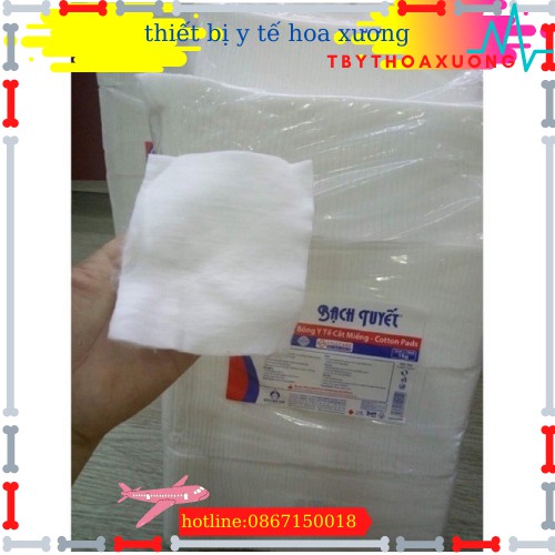 Bông bạch tuyết y tế cắt miếng xẵn 1kg tiện lợi ( kt 7*7cm)