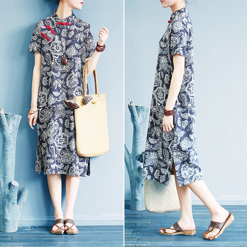 Đầm suông ngắn tay in họa tiết cách điệu thời trang dành cho nữ Zanzea | BigBuy360 - bigbuy360.vn