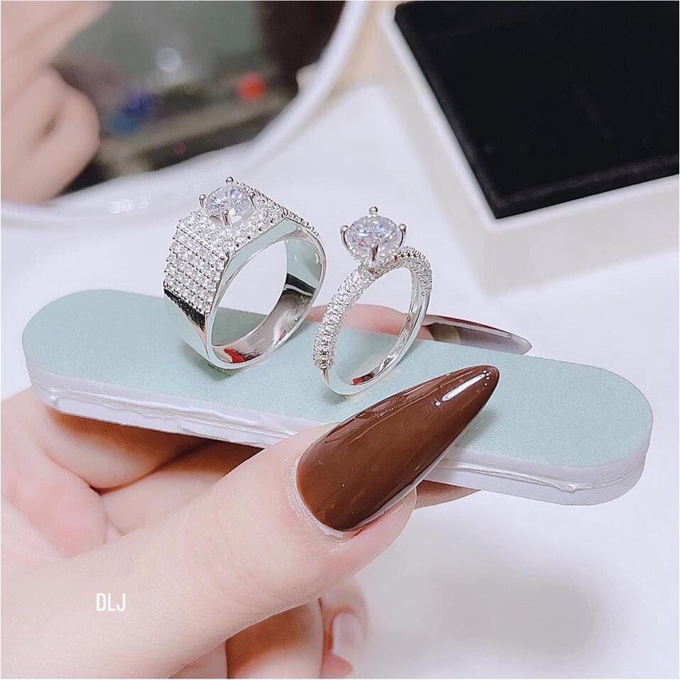 Nhẫn đôi nhẫn cặp bạc ta kiểu dáng mới trẻ trung sang trọng - Kho sỉ bạc Nhất Linh