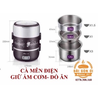 Cà Mên Cắm Điện Inox 3 tầng (+ Quà tặng)