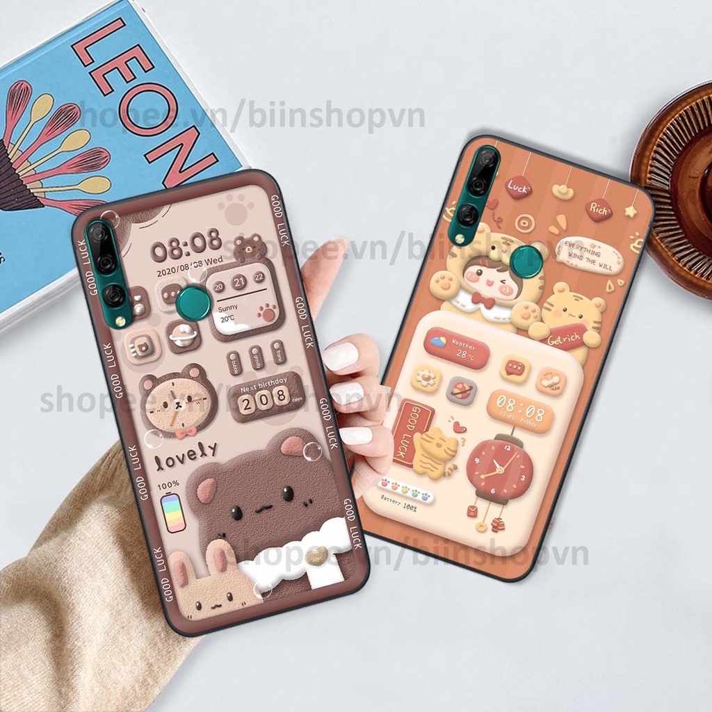 Ốp Huawei Y9 2019 / Y9 Prime 2019 in 3D icon gấu nổi siêu xinh, siêu đáng yêu, cá tính phong cách
