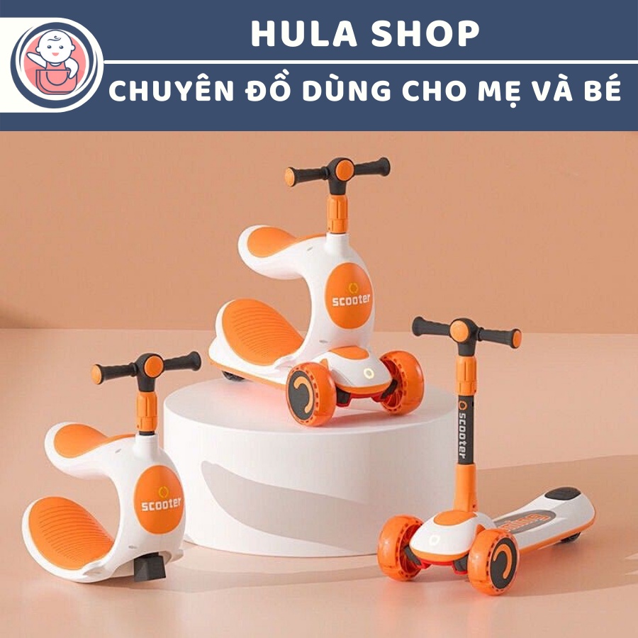 [XẢ KHO - HÀNG MỚI] Xe scooter cho bé, Xe trượt Scooter cho bé, trẻ em cao cấp có và đèn 808 màu cam