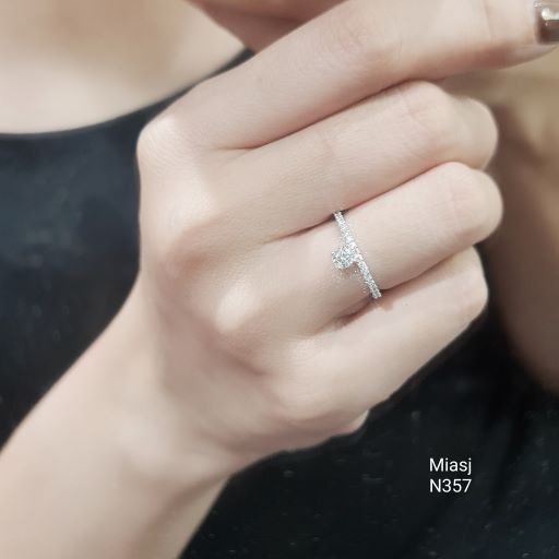 Nhẫn nữ bạc Ý S925 MiASJ N357 đá CZ nhân tạo cao cấp sang trọng