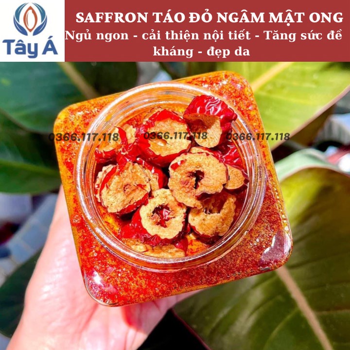 SAFFRON TÁO ĐỎ NGÂM MẬT ONG - Saffron Tây Á Bahraman Super Negin-nhuỵ hoa nghệ tây- hũ 3gr và 5gr - có sẵn