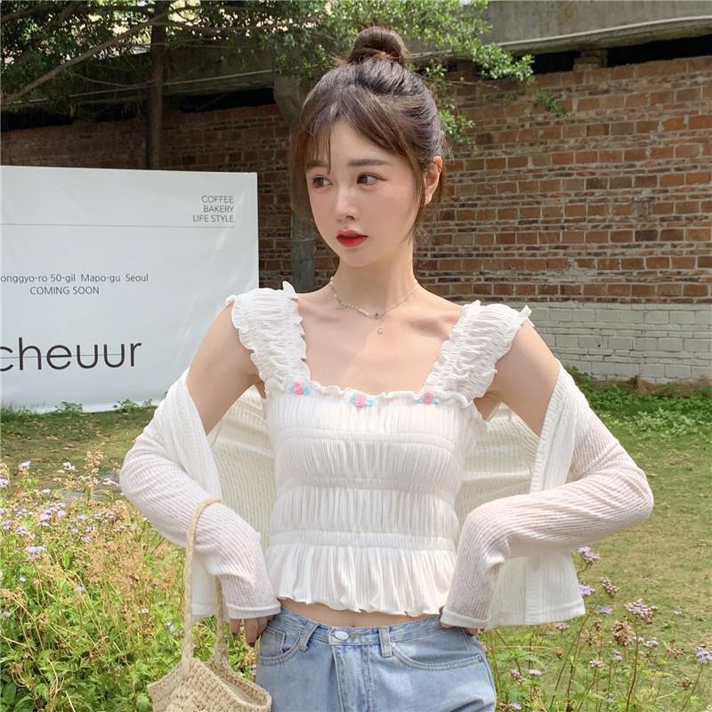 Áo hai dây dáng ngắn thời trang mùa hè quyến rũ cho nữ