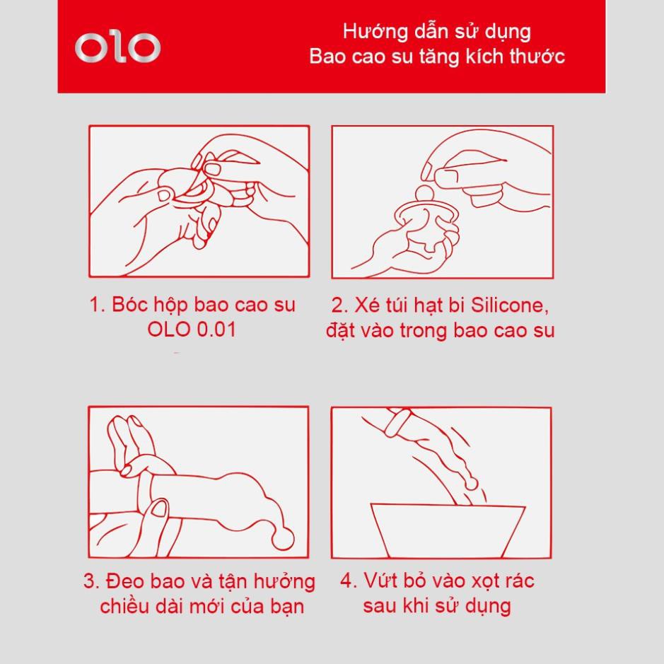 Bao Cao Su Tăng Kích Thước Bcs Bi 3cm Bao Cao Su OLO Bi Lớn Tăng Chiều Dài Bcs Siêu Mỏng 0.01 chất