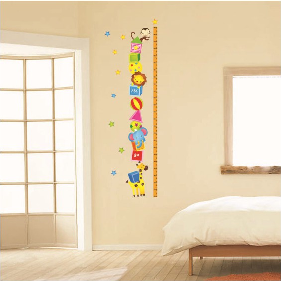 Decal trang trí thước đo Xiếc thú cho Bé