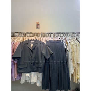 Áo blazer ghi