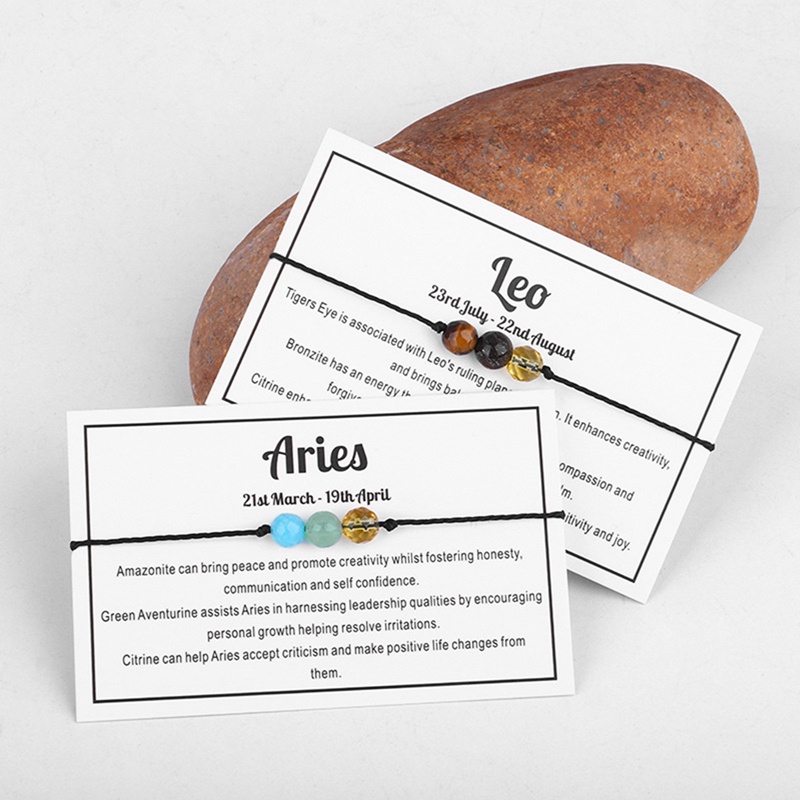 Vòng Tay Chuỗi Hạt Đá Tự Nhiên 12 Cung Hoàng Đạo Thời Trang