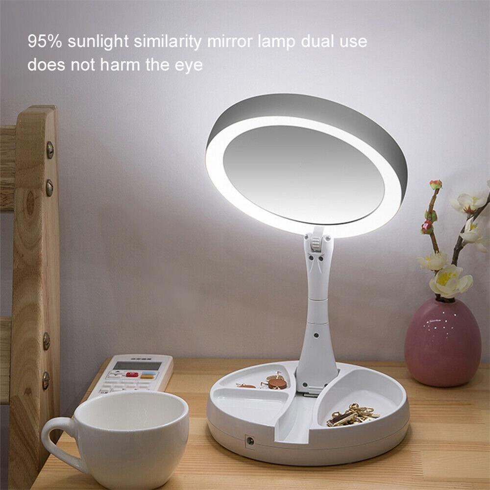ESPO Gương Trang Điểm Gấp Gọn Bỏ Túi Có Đèn LED Kết Nối USB