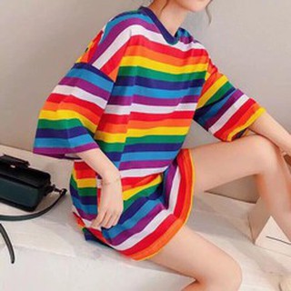 Áo thun cầu vồng siu dễ thương có ảnh thật