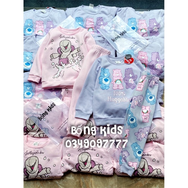 Bộ Nỉ Bé Gái In Hình Delta