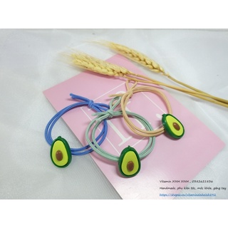 Set dây buộc tóc, thun cột tóc hình trái bơ nhiều màu