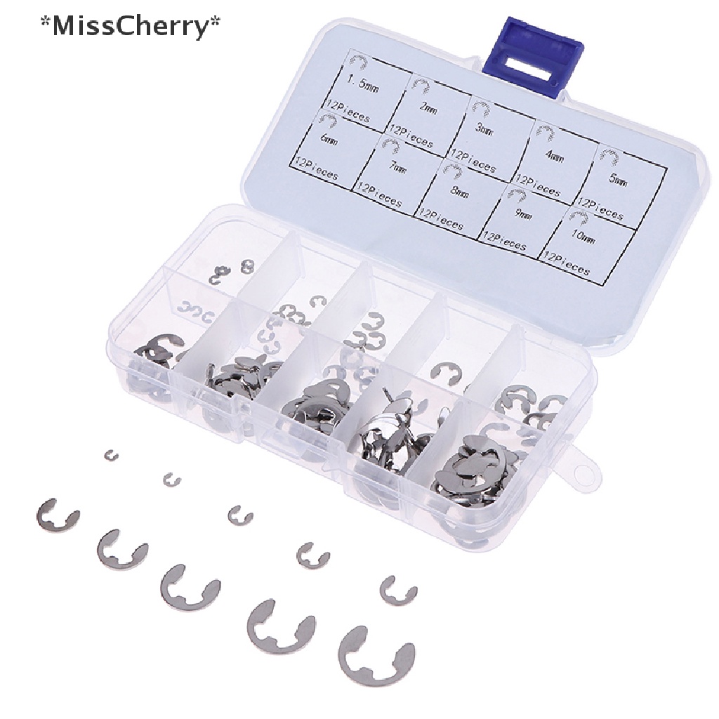 Hộp 120 kẹp chữ E bằng thép không gỉ 304 M1.5 ~ M10 chuyên dụng