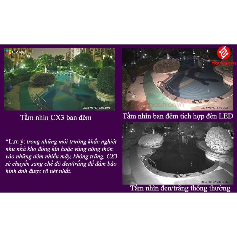 Camera IP WIFI 2M Ngoài Trời AI Thông Minh EZVIZ C3X  Màu Ban Đêm - C6N 1080 FULL HD thẻ nhớ 32G