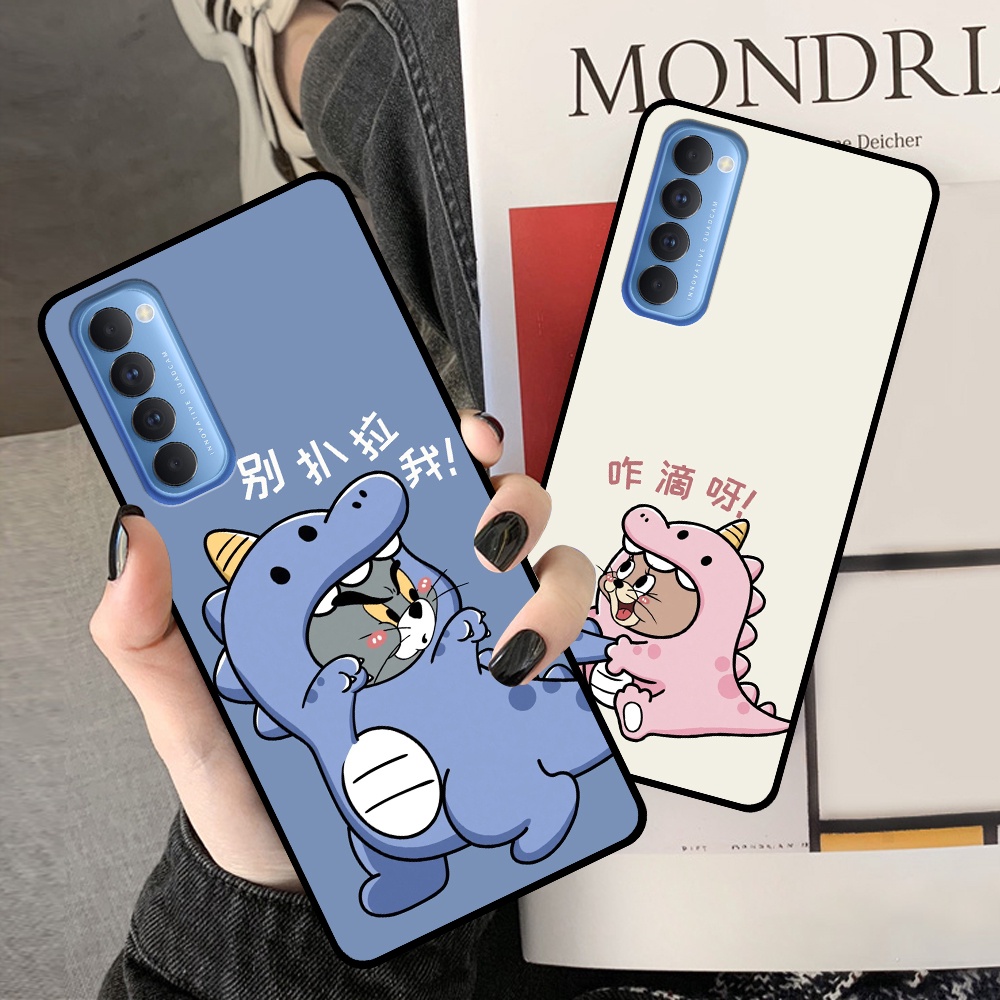 Ốp Oppo Reno4 /  Reno4 Pro / Reno 4 in hình cặp đôi doremon, hổ, khủng long dễ thương