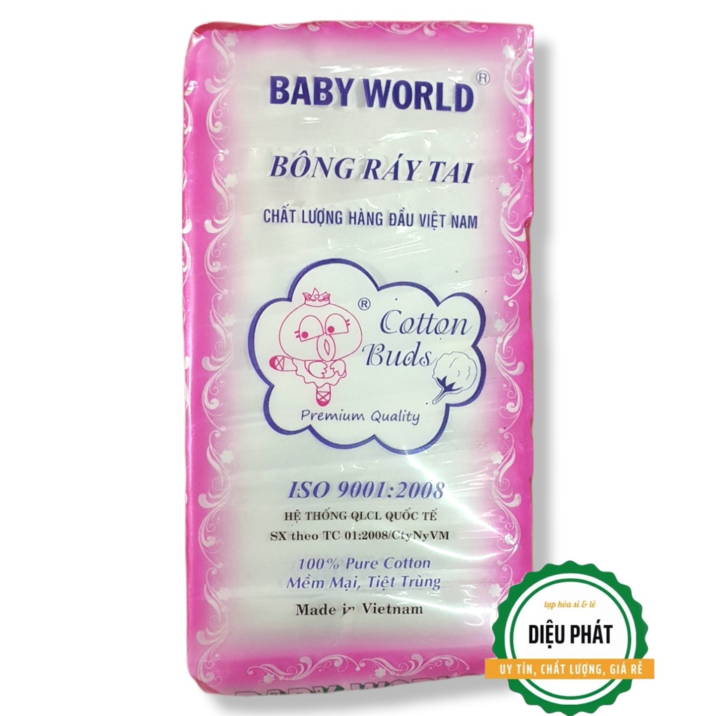 ⚡️  Tăm Bông, Bông Ráy Tai Baby World Người Lớn Que Nhựa Túi Zipper