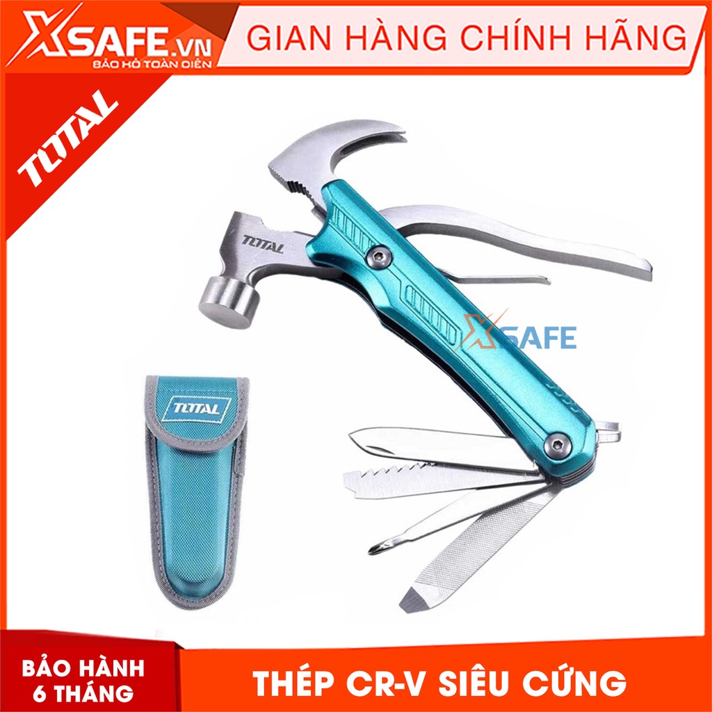 Búa đa năng cầm tay TOTAL THMFH0126 Búa đóng nhổ đinh, kẹp, cắt, bấm khóa cứng, thép Cr-V siêu bền cứng, chống rỉ sét