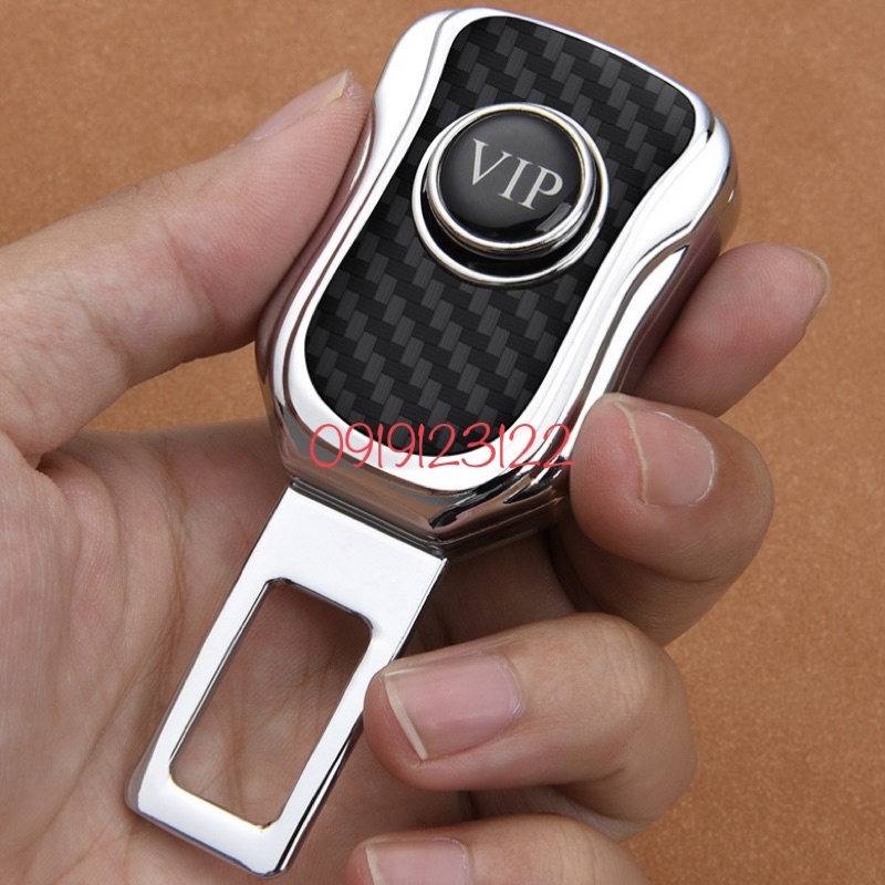 Chốt cài dây an toàn loại Cao cấp bọc da phiên bản cải tiến có thể móc nối tiếp full Logo Hãng xe