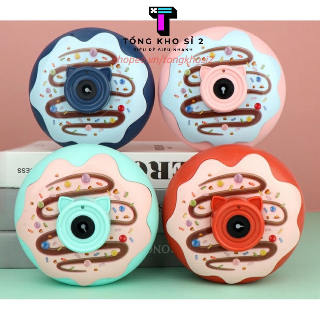Máy Ảnh Thổi Bong Bóng Phát Nhạc BÁNH CUTE Máy Ảnh Thổi Bóng Tự Động Kèm Xà Phòng, Đồ Chơi Ngoài Trời Có Đèn Cho Bé