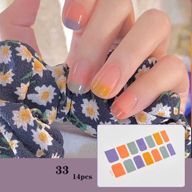 [Mới] Bộ dán móng tay nail sticker gồm 14 móng, không thấm nước, có độ đàn hồi tốt MTQH30D40