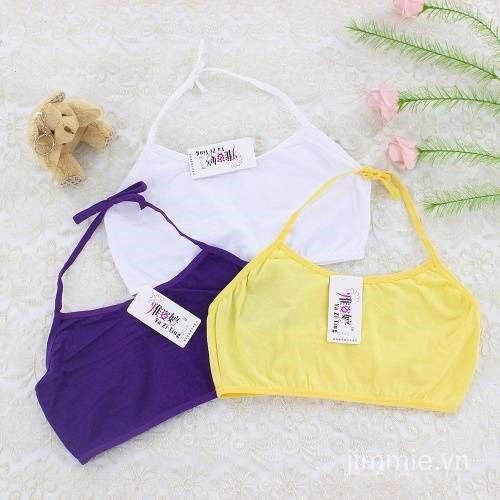 Áo lót vải cotton Phối Dây Cột Cổ Cho Bé Gái Tiểu Học