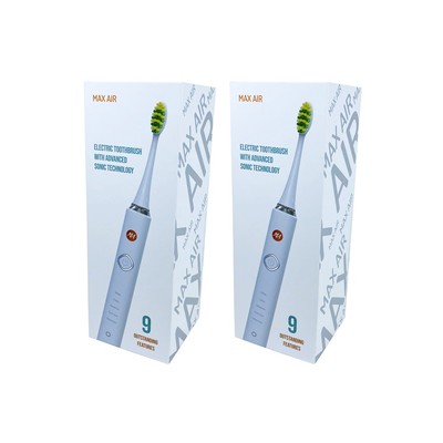 Combo 02 bộ bàn chải điện Max Air hàng chính hãng công nghệ sóng âm Sonic, 5 chế độ đánh răng, sạc không dây thông minh