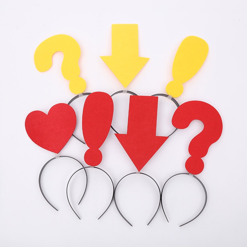 Băng đô cài tóc hình chấm than chấm hỏi hoạt hình vui nhộn cho tiệc sinh nhật Halloween